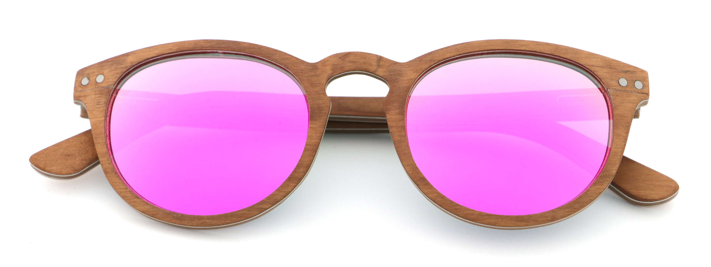 Fortuna Pink Coco Loco wooden eco sunglasses front