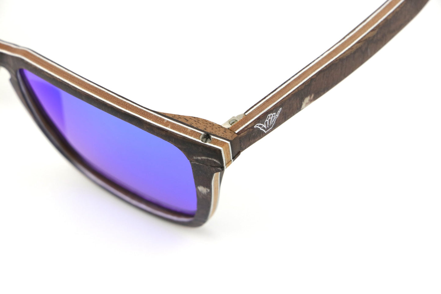 Samara Blue Coco Loco wooden eco sunglasses logo