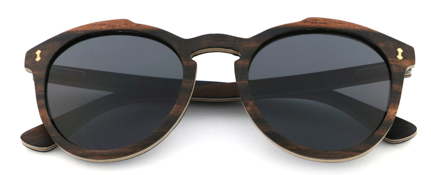 Santa Ana Gray Coco Loco wooden eco sunglasses front