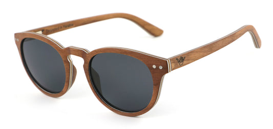 Fortuna Brown Coco Loco wooden eco sunglasses front with logo