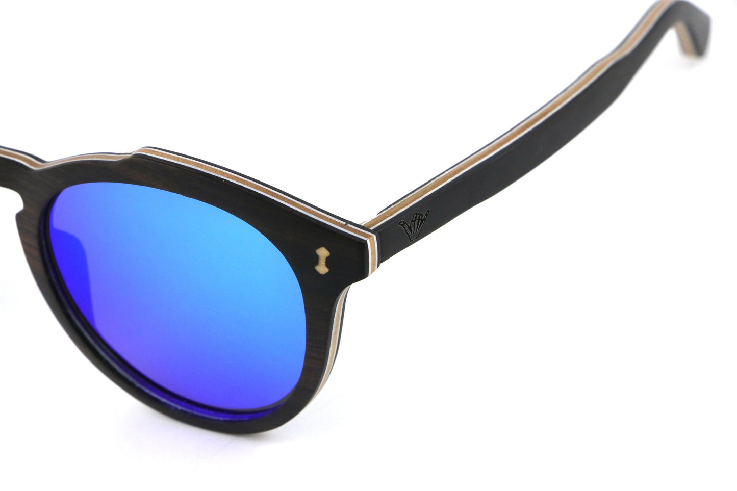 Santa Ana Blue Coco Loco wooden eco sunglasses logo