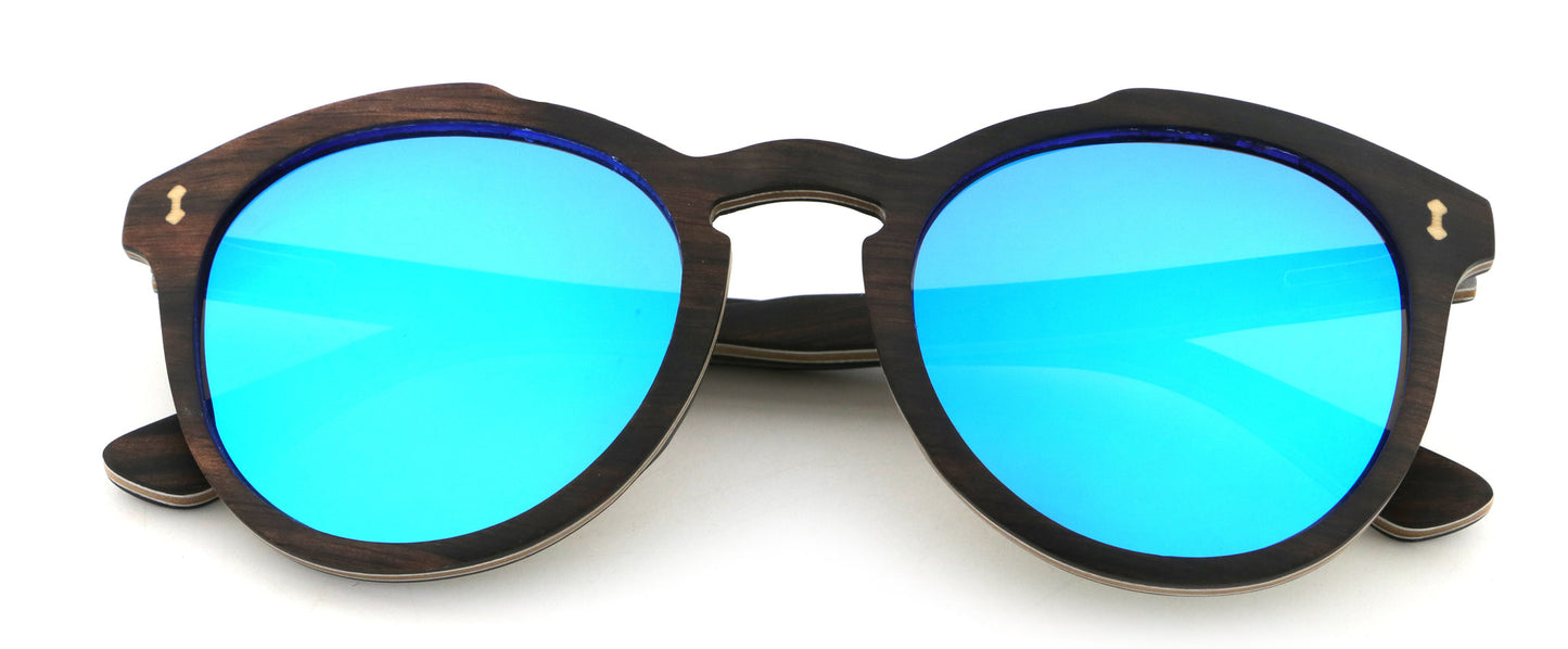 Santa Ana Blue Coco Loco wooden eco sunglasses front