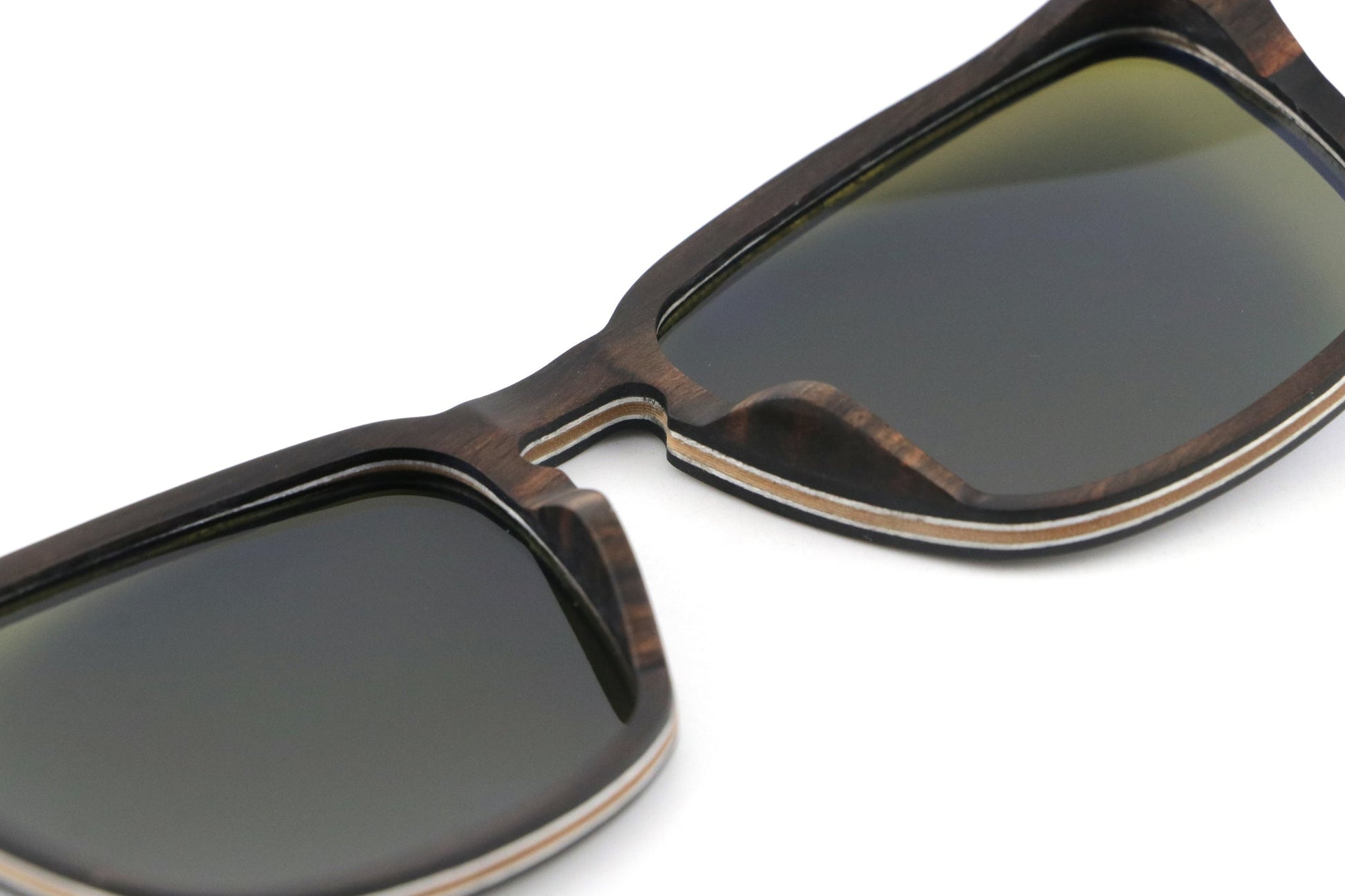 Samara Blue Coco Loco wooden eco sunglasses back lens