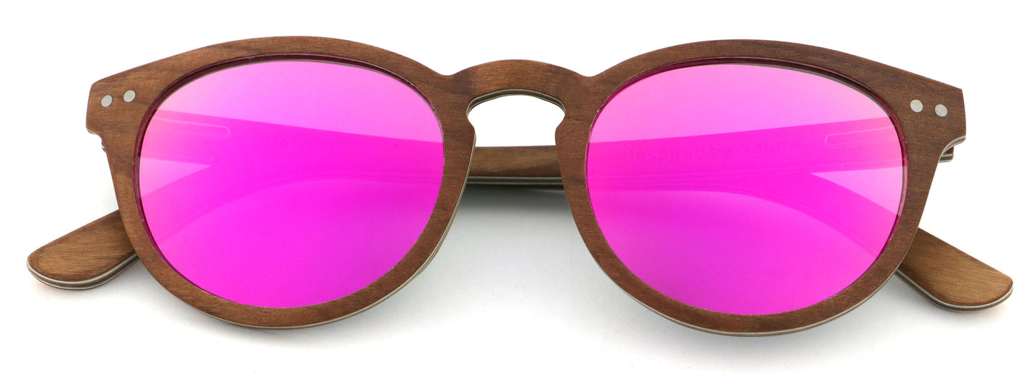 Fortuna Pink Coco Loco wooden eco sunglasses front