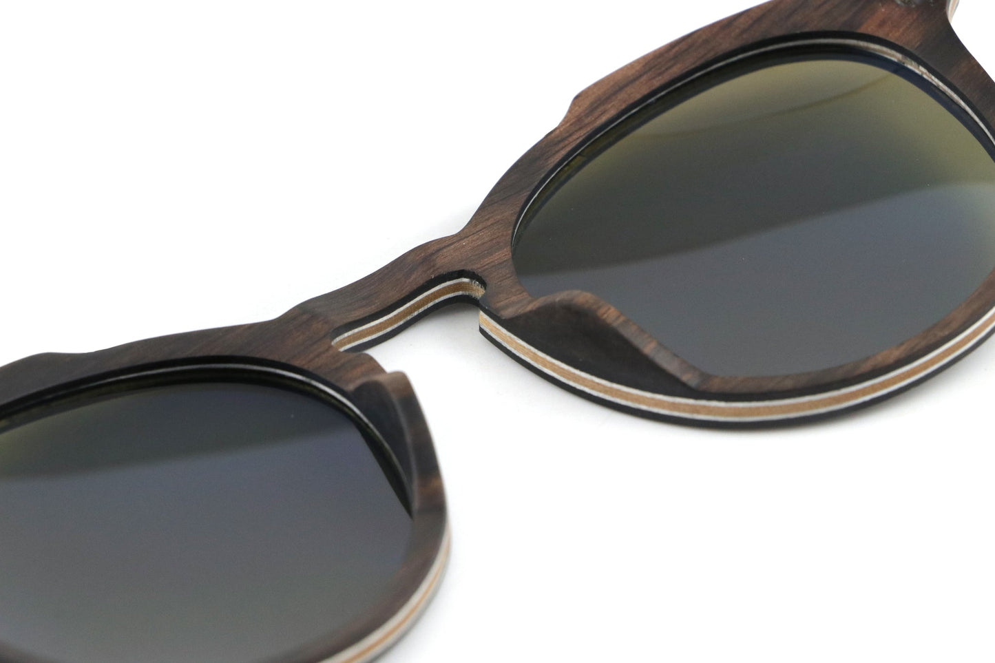 Santa Ana Blue Coco Loco wooden eco sunglasses back lens