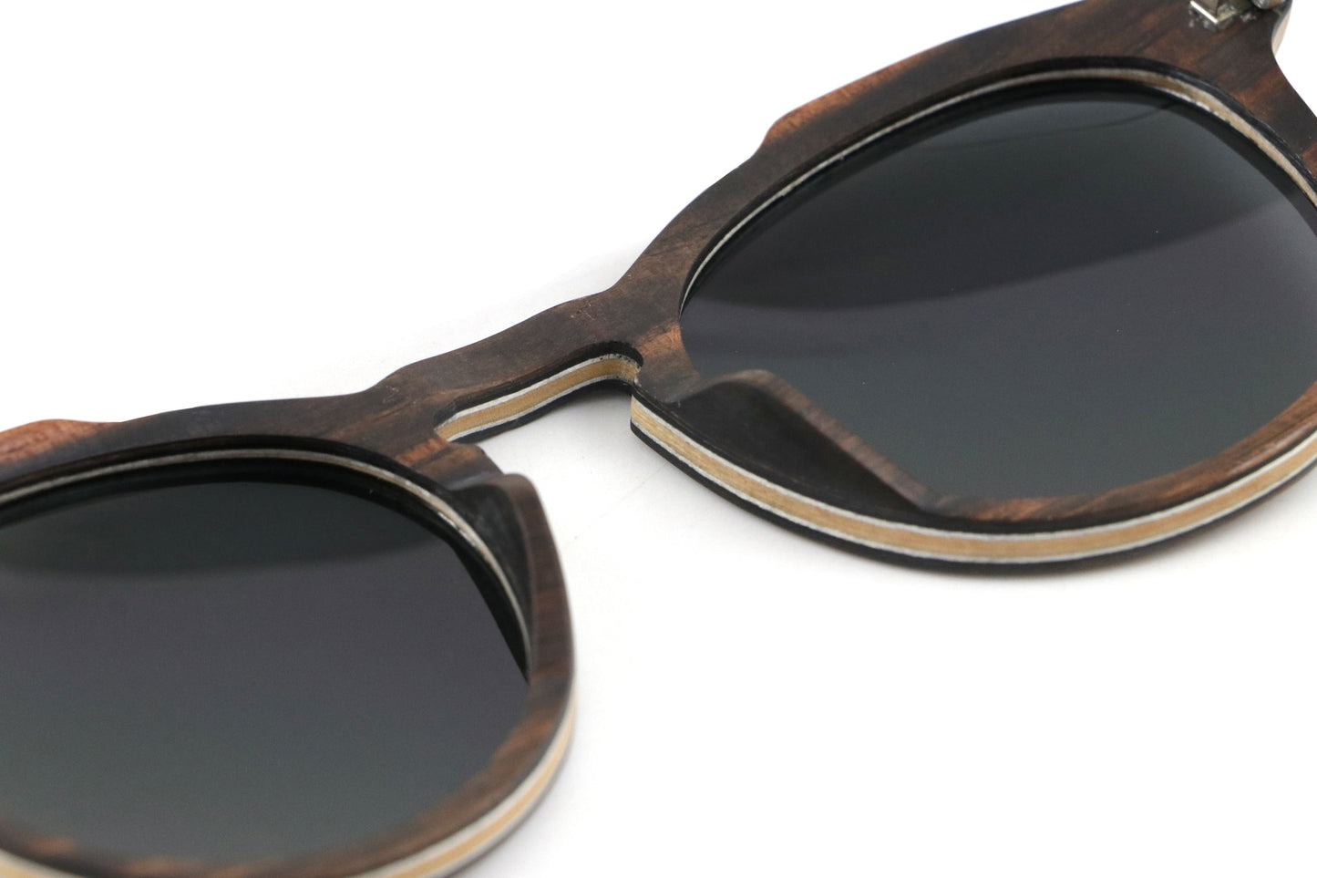 Santa Ana Gray Coco Loco wooden eco sunglasses back lens