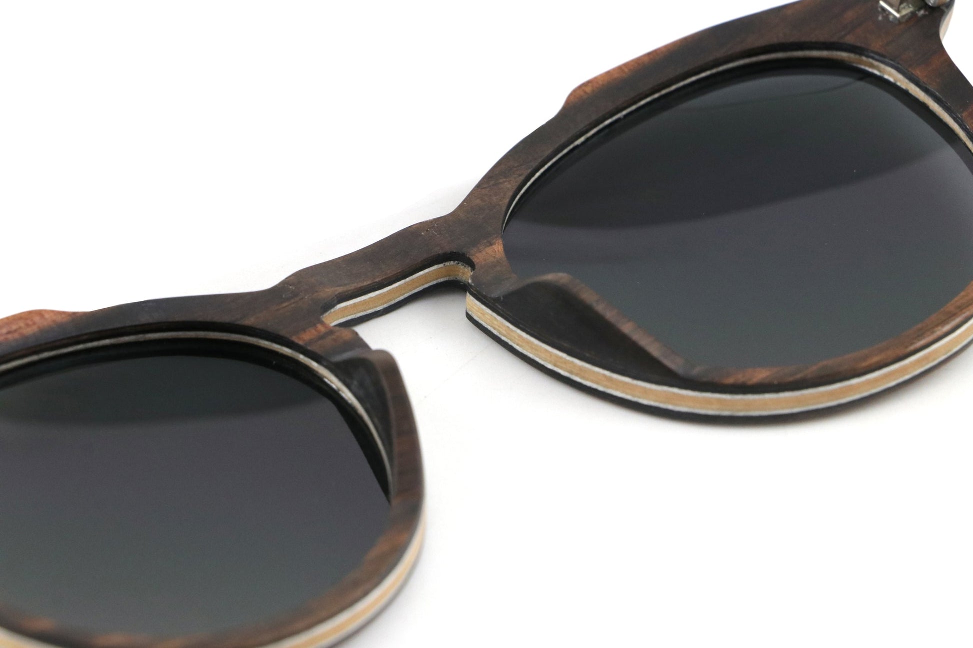 Santa Ana Gray Coco Loco wooden eco sunglasses back lens